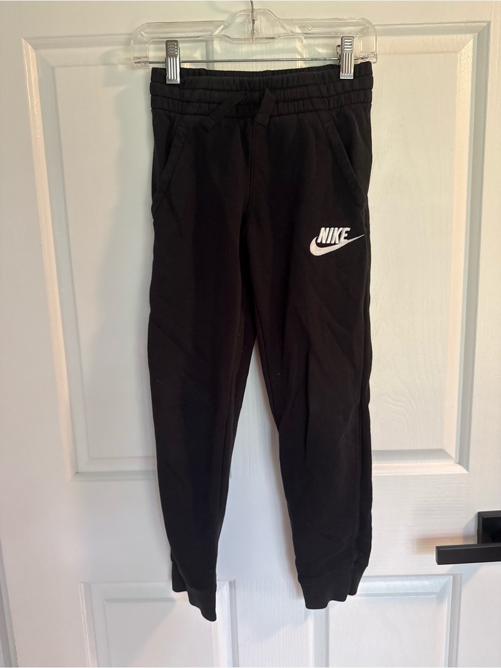 Nike Black Kids Joggers with White Swoosh